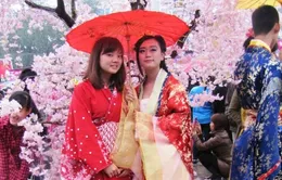Giới trẻ thích thú cosplay dưới mưa