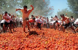 Độc đáo lễ hội cà chua ở Quillon, Chile