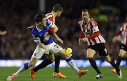 Everton 0-1 Sunderland: Thẻ đỏ của Tim Howard và chiến thắng của đội bét bảng (VIDEO)