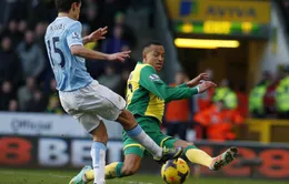 Norwich 0-0 Manchester City: Chia điểm thất vọng (VIDEO)