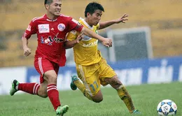 Vòng 19 V-League: SLNA thắng đậm Hải Phòng trong trận “thủy chiến”