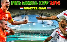 Tứ kết World Cup 2014, Hà Lan - Costa Rica: Hết rồi, chuyện cổ tích?! (3h00 ngày 6/7, VTV3)