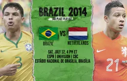 Brazil - Hà Lan: Nhạt nhòa "siêu kinh điển" Âu - Mỹ! (3h00 ngày 13/7, VTV3)