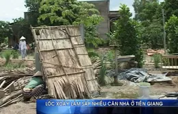 Tiền Giang: Lốc xoáy làm sập nhiều căn nhà