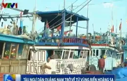 Nhiều tàu đánh bắt xa bờ của ngư dân Quảng Nam trở về từ vùng biển Hoàng Sa 