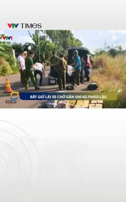 Bắt giữ lái xe chở gần 500 kg pháo lậu  
