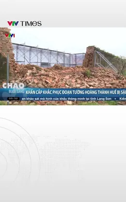 Huế khẩn cấp khắc phục đoạn tường Hoàng Thành bị sập