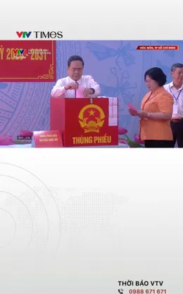 Chủ tịch Quốc hội Trần Thanh Mẫn bỏ phiếu tại xã Hóc Môn, TP. Hồ Chí Minh 