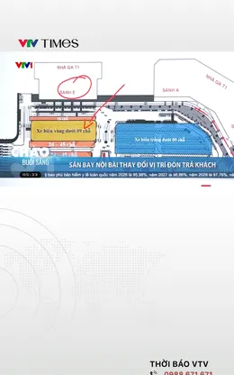 Sân bay Nội Bài thay đổi vị trí đón, trả khách và dừng đỗ xe từ ngày 3/8 