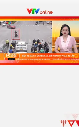 Một xe máy bị camera A.I. ghi nhận vi phạm 43 lần