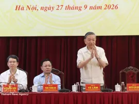 Top leader requests Hanoi to develop rapidly, ensure quality, identity and better livability