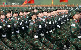Các nữ chiến sĩ xinh đẹp, bản lĩnh tại buổi tổng hợp luyện diễu binh 2/9