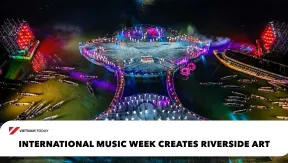 International music week creates riverside art