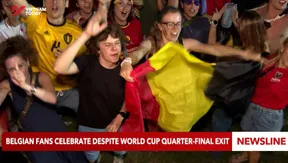 Belgian fans celebrate despite World Cup quarter-final exit