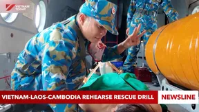 Vietnam-Laos-Cambodia rehearse rescue drill