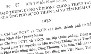 Công điện ứng phó bão số 5 (bão Mangkhut)