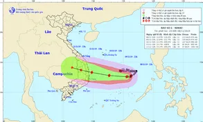 Bão số 6 di chuyển chủ yếu theo hướng Tây, có khả năng mạnh thêm