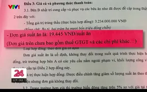 Làm rõ các khoản chi xung quanh gói thầu cung cấp suất ăn cho trường học