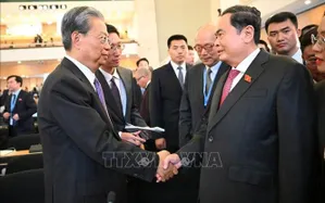 Chủ tịch Quốc hội Trần Thanh Mẫn gặp Ủy viên trưởng Nhân đại toàn quốc Trung Quốc