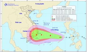 Áp thấp nhiệt đới cách đảo Song Tử Tây khoảng 400km, giật cấp 9