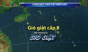 Áp thấp gây mưa dông, gió giật mạnh trên Biển Đông