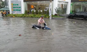 TP.HCM: Cơn mưa đầu mùa khiến nhiều nơi ngập nước