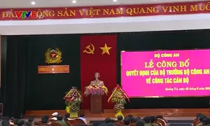 Công bố quyết định nhân sự công an tỉnh Quảng Trị