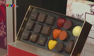 Trưng bày các sản phẩm socola nhân ngày Lễ tình nhân