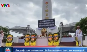 Quảng Bình tổ chức lễ truy điệu và an táng 16 hài cốt liệt sĩ quân tình nguyện Việt Nam hy sinh tại nước bạn Lào