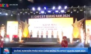 Quảng Nam bắn pháo hoa chào mừng Techfest Quang Nam 2024