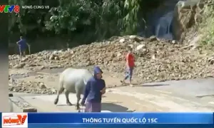 Thông tuyến Quốc lộ 15C sau sạt lở