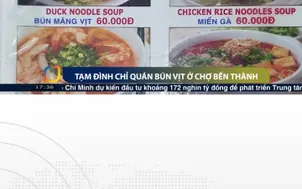 Tạm đình chỉ quán bún vịt tại chợ Bến Thành 