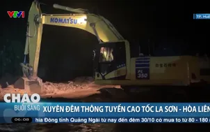 Xuyên đêm thông tuyến cao tốc La Sơn - Hòa Liên