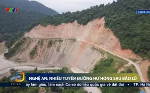 Nghệ An: Nhiều tuyến đường hư hỏng sau bão lũ