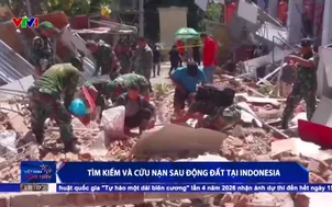 Tìm kiếm và cứu nạn sau động đất tại Indonesia