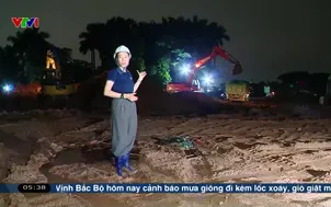 Thi công xuyên đêm dự án chống ngập ở trung tâm thủ đô