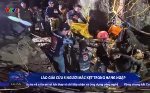Lào giải cứu 5 người mắc kẹt trong hang ngập