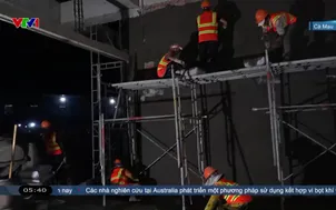 Thi công xuyên đêm tại công trình bệnh viện đa khoa Cà Mau