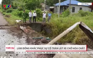 Lâm Đồng khắc phục sự cố tràn lật xe chở hóa chất