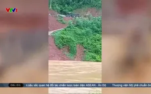 Nghệ An: Lũ cuốn trôi cầu tạm, cô lập gần 100 hộ dân