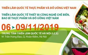 Triển lãm quốc tế thực phẩm và đồ uống Việt Nam khai mạc vào 6/11