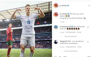 Patrik Schick gửi lời chúc tới Cristiano Ronaldo