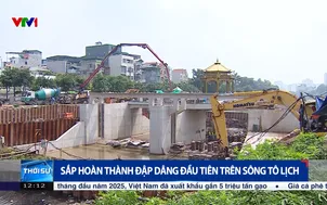 Sắp hoàn thành đập dâng đầu tiên trên sông Tô Lịch