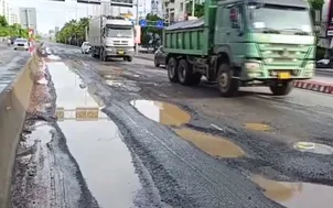 Đường 14B ra cảng Tiên Sa xuống cấp