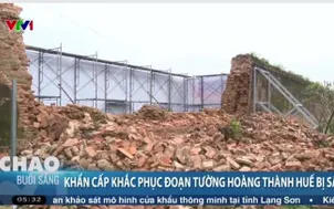 Huế khẩn cấp khắc phục đoạn tường Hoàng Thành bị sập