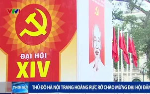 Thủ đô Hà Nội trang hoàng rực rỡ chào mừng Đại hội Đảng