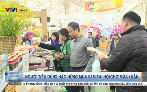 Người tiêu dùng hào hứng mua sắm tại hội chợ mùa Xuân