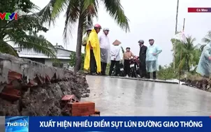 Xuất hiện nhiều điểm sụt lún đường giao thông