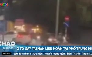 Tài xế xe Lexus ngủ gật, gây tai nạn liên hoàn trên phố Trung Kính (Hà Nội)