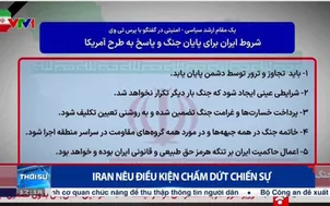 Iran nêu điều kiện chấm dứt xung đột với Mỹ và Israel